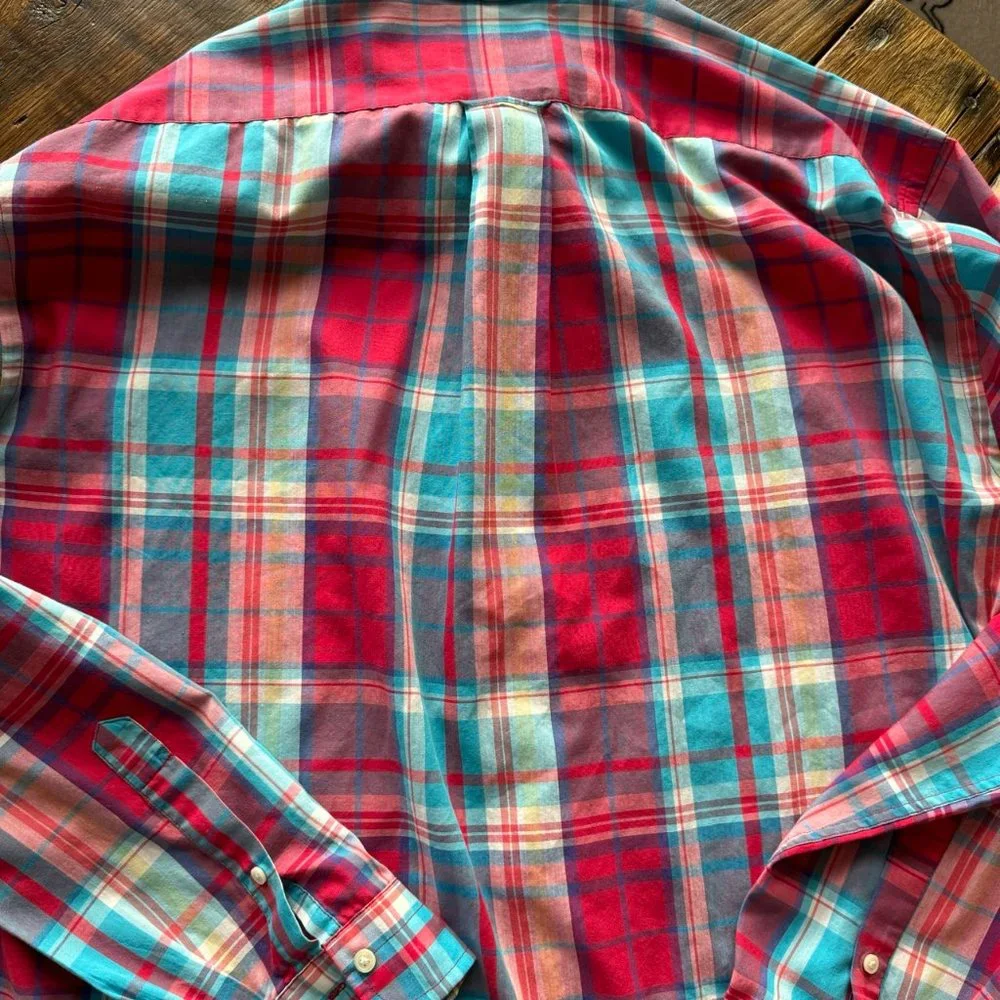 Alan Flusser Plaid Dress Shirt‎ Vintage - Old Label!